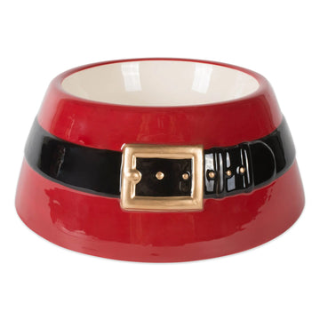 DII Holiday Pet Christmas Ceramic Collection for Cats and Dogs Food and Water Bowl Santa Claus Red