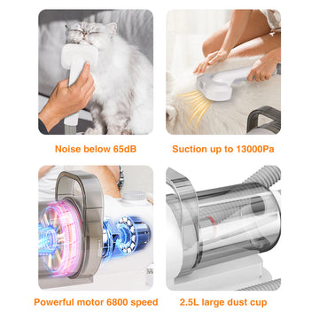 Pet Suction And Scissors All-in-one Machine Dust Collection Suit Multi-function Hair Care Device