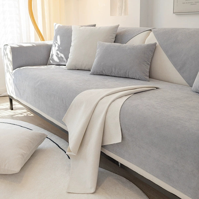 New Style Waterproof Sofa Cushion Anti-scratch Sofa Cover Solid Color Chenille Non-slip Four Seasons Universal Sofa Protection Cover