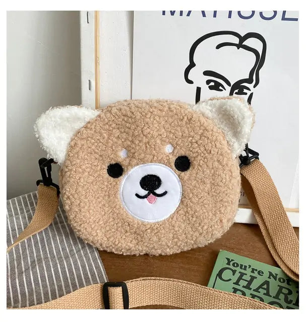 Cartoon Plush Crossbody Bag