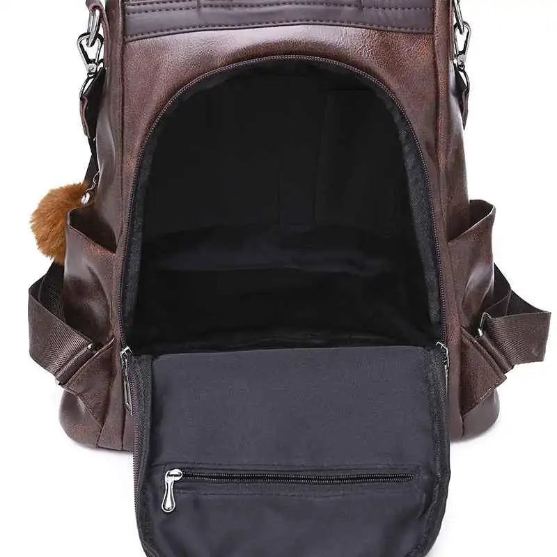 Womens Travel Leather Backpack