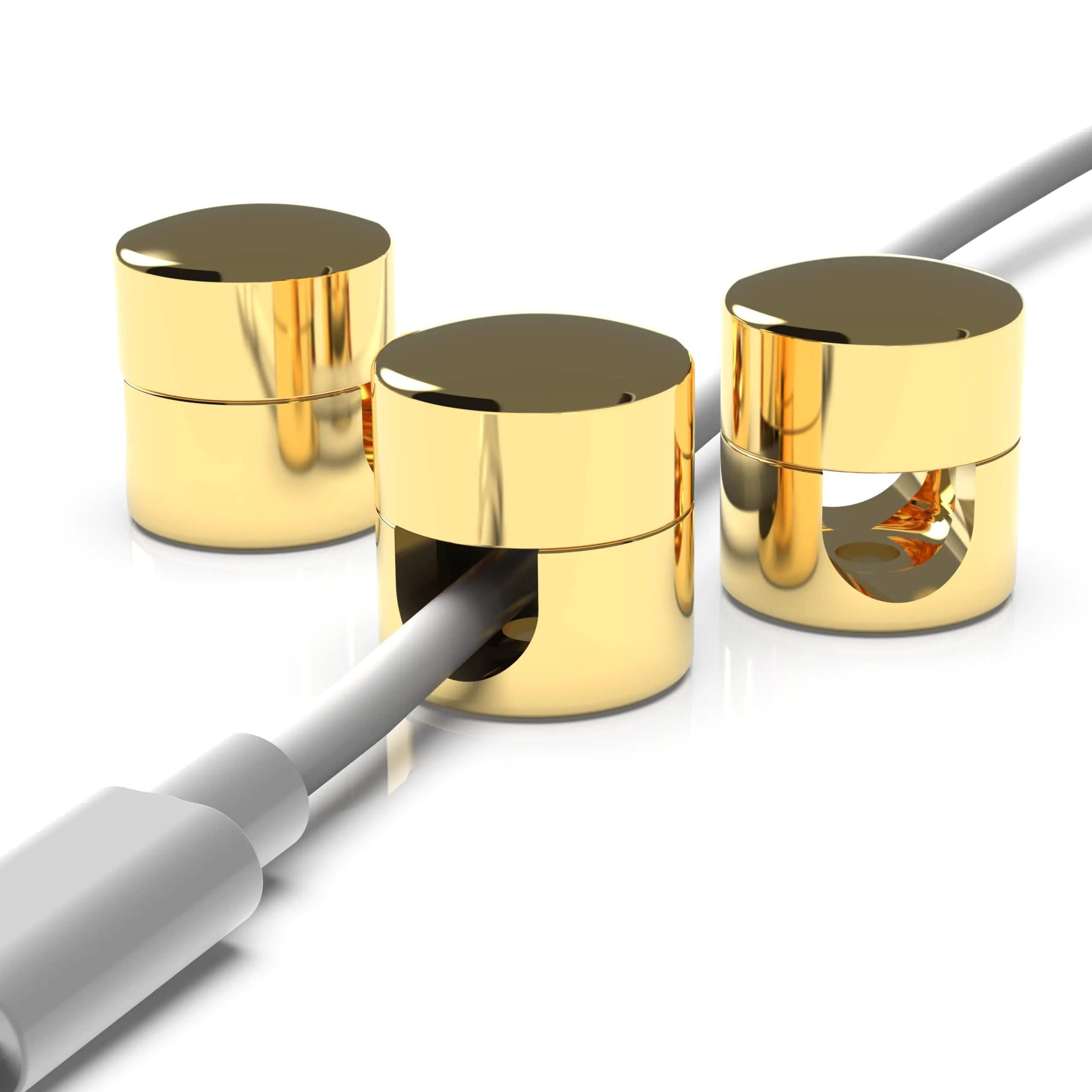 ICONIT Cable Anchors for Desk Organization Gold | Premium Aluminum Cord Organizers | Charger + Cable Management Clips for Home & Office | Stylish Sturdy & Functional | (3 Pack)
