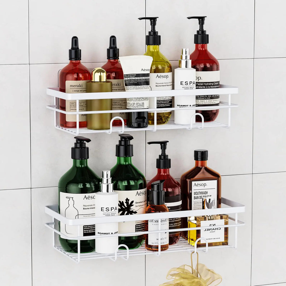 Uamector Shower Caddy Organizer Rustproof - Bathroom Shelves Rack for Home Decor & Storage - Adhesive Wall Shampoo Holders for Inside Shower - Bath Tub Organization