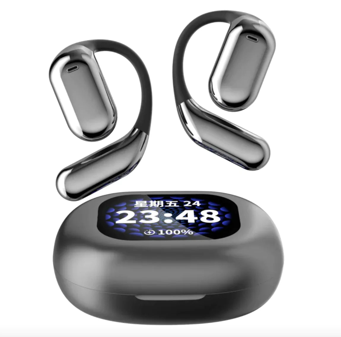 Ear-Mounted Bluetooth Headset with LED Display "No Ear Fatigue".