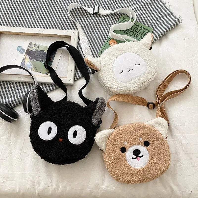 Cartoon Plush Crossbody Bag