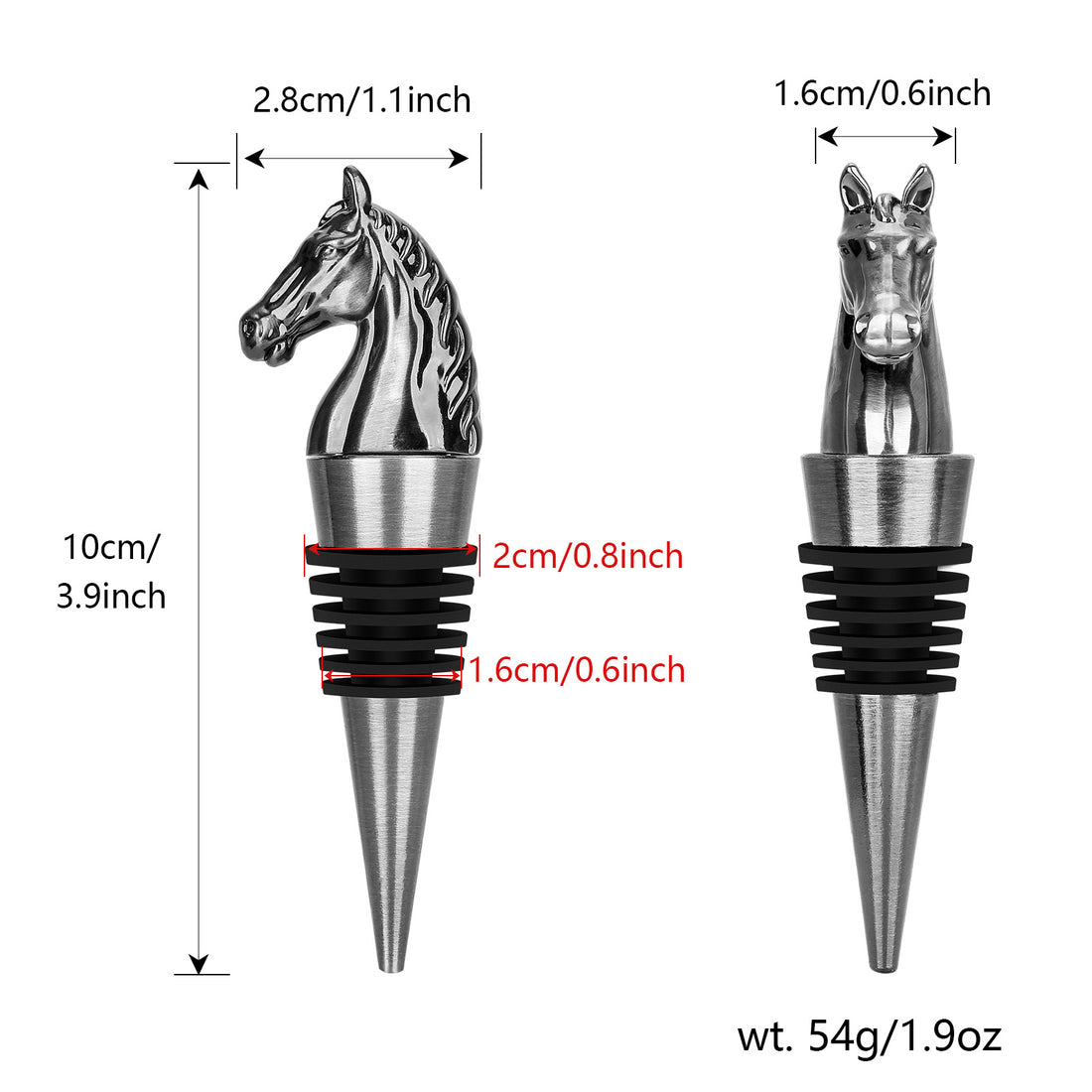 Luxury Horse Head Wine Bottle Stopper Animal-shaped Wine Stopper For Preserving Red Wine, A Kitchen Storage Gift, A Birthday Gift For Universal Wine Preservation Supplies.