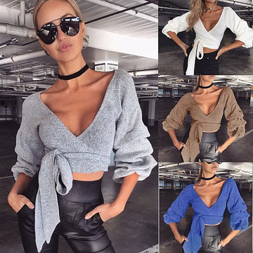 Warm Tie Top, Base Shirt, Women's Top