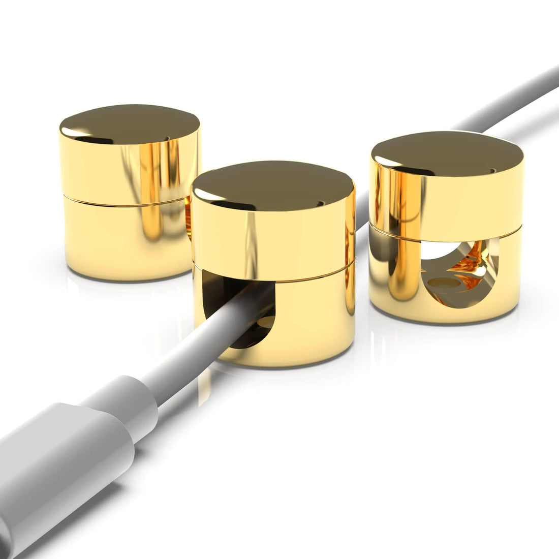 ICONIT Cable Anchors for Desk Organization Gold | Premium Aluminum Cord Organizers | Charger + Cable Management Clips for Home & Office | Stylish Sturdy & Functional | (3 Pack)