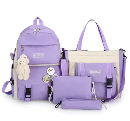 5-Piece Canvas Backpack Set for Overnight and School/Work.