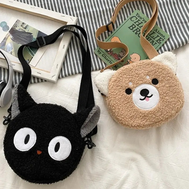 Cartoon Plush Crossbody Bag